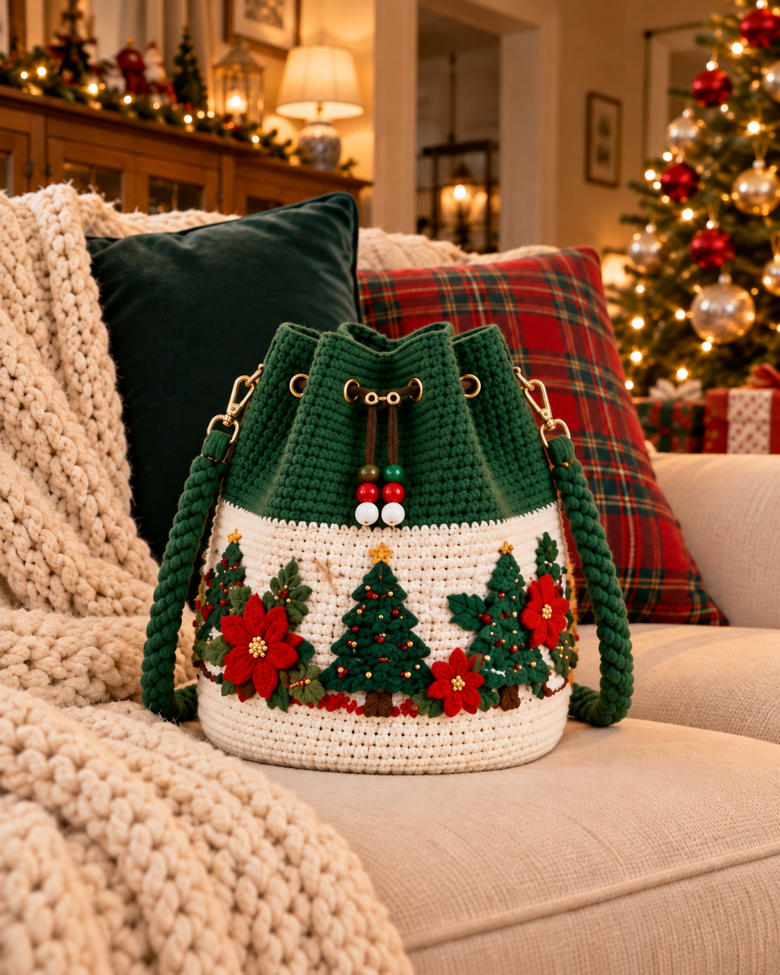 The Cozy Christmas Drawstring Bag