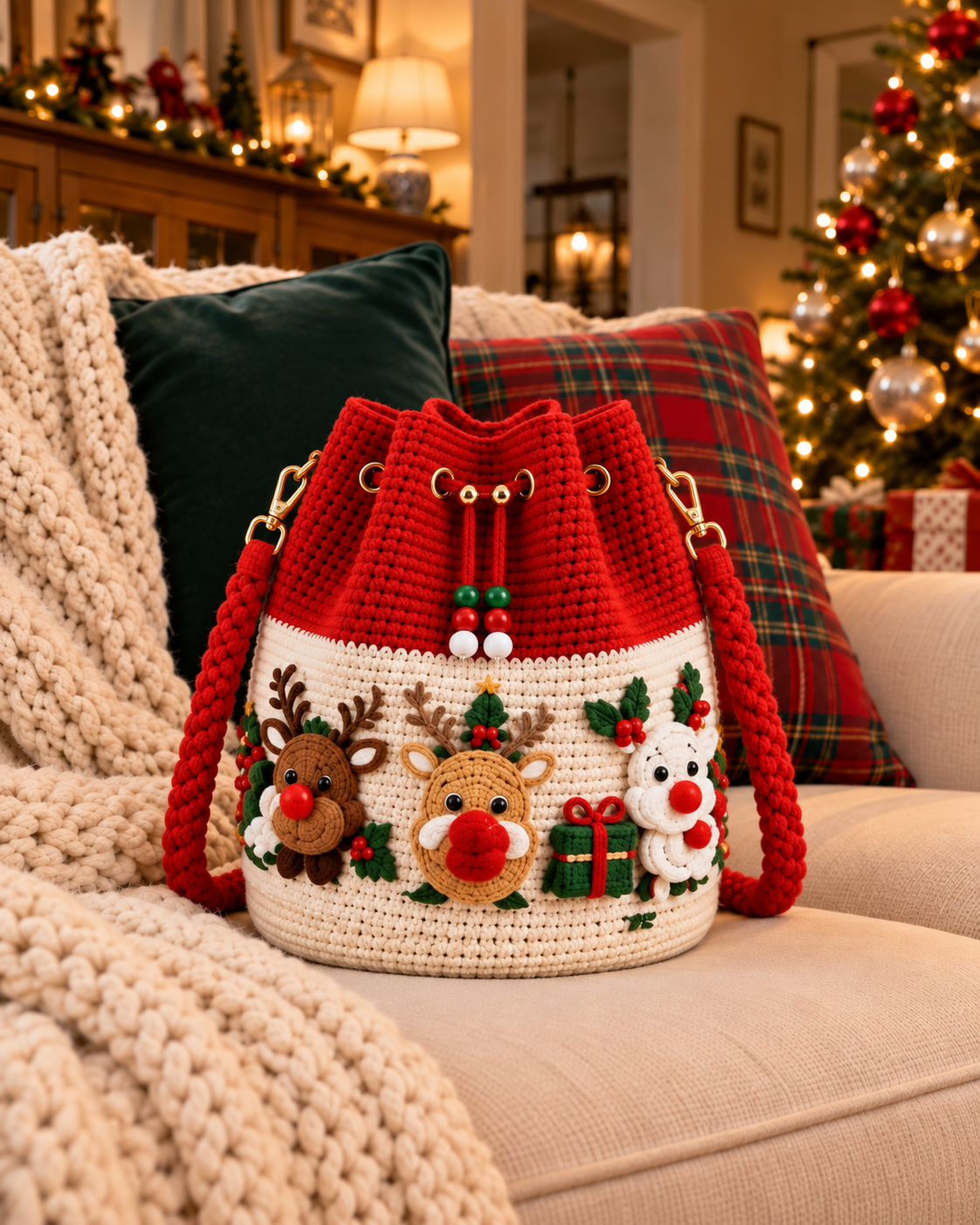 The Cozy Christmas Drawstring Bag