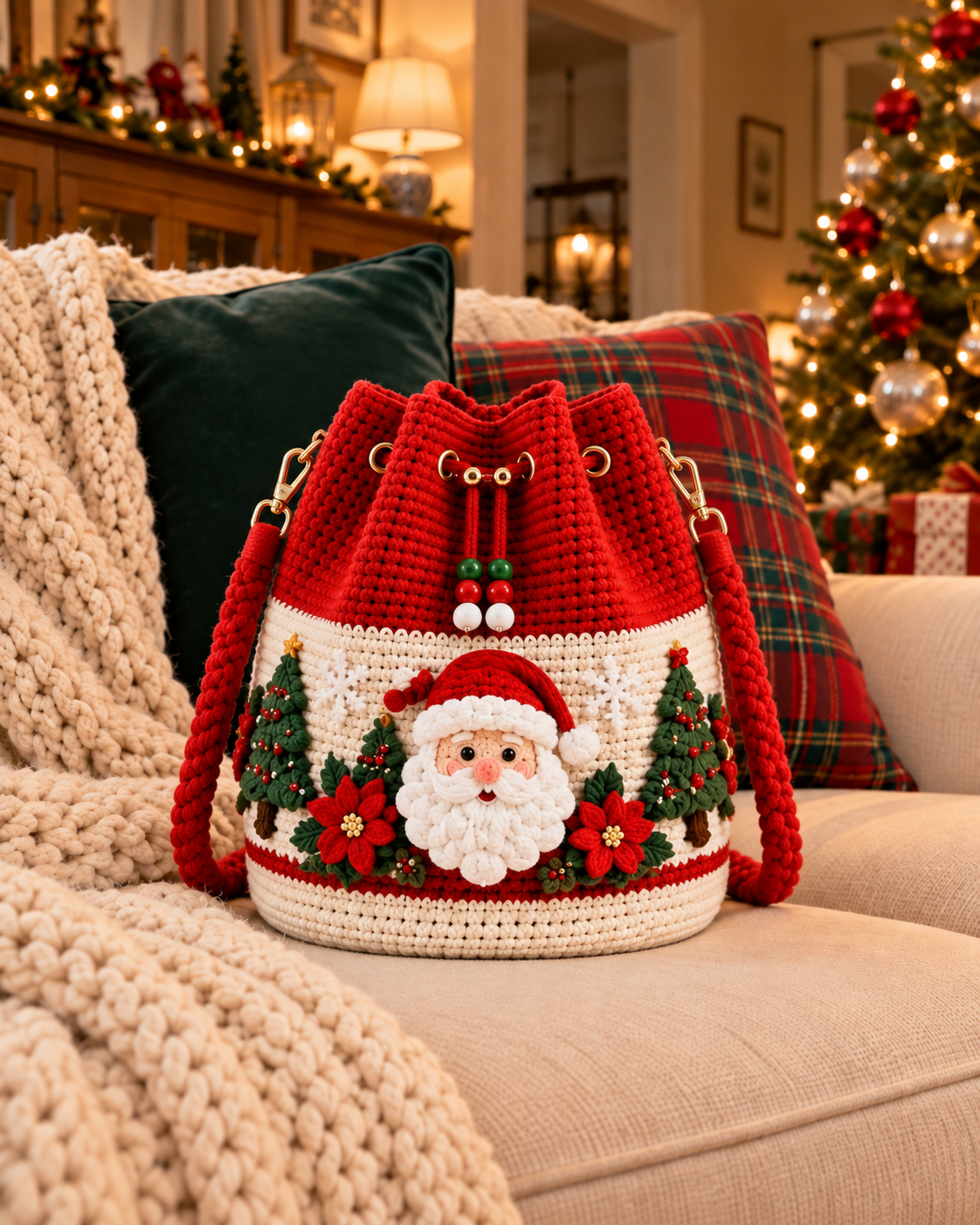 The Cozy Christmas Drawstring Bag